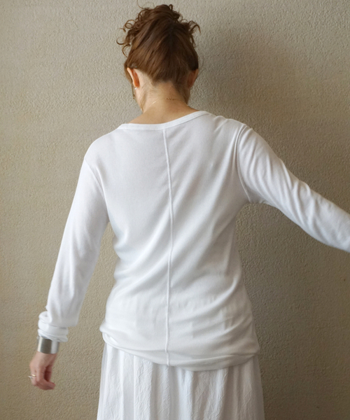 JOURNAL STANDARD LUXE(ジャーナルスタンダード ラックス)の「テレコ クルーネックプルオーバー(Tシャツ/カットソー・レディース・ブラック/ホワイト・FREE)」の10枚目の写真