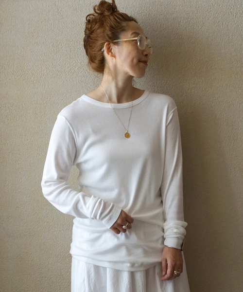 JOURNAL STANDARD LUXE(ジャーナルスタンダード ラックス)の「テレコ クルーネックプルオーバー(Tシャツ/カットソー・レディース・ブラック/ホワイト・FREE)」の9枚目の写真