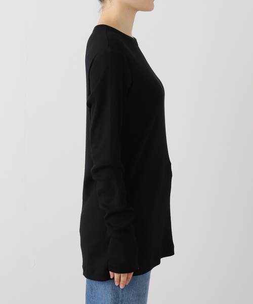 JOURNAL STANDARD LUXE(ジャーナルスタンダード ラックス)の「テレコ クルーネックプルオーバー(Tシャツ/カットソー・レディース・ブラック/ホワイト・FREE)」の5枚目の写真