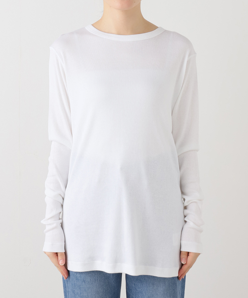 JOURNAL STANDARD LUXE(ジャーナルスタンダード ラックス)の「テレコ クルーネックプルオーバー(Tシャツ/カットソー・レディース・ブラック/ホワイト・FREE)」の14枚目の写真