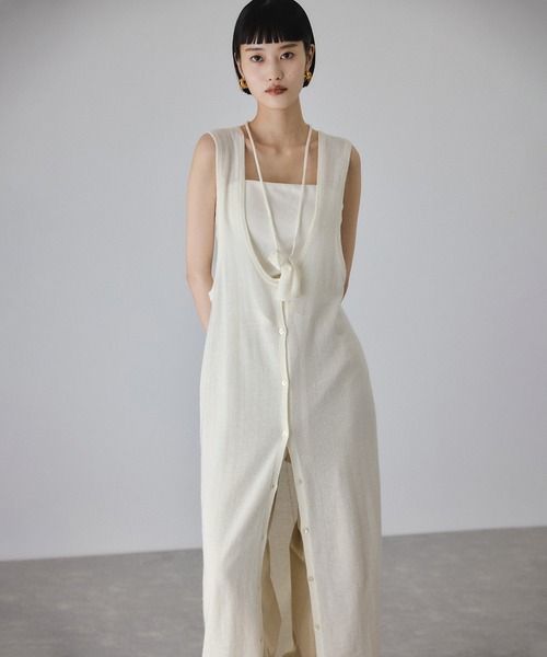 ADAM ET ROPE'(アダムエロペ)の「モヘアミックスUネックワンピースネックポーチセット(ワンピース・レディース・ダークブラウン/ホワイト・FREE)」の15枚目の写真