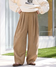 コーデュロイ 2タック ストレッチ イージーワイドカープパンツ【THE CRAFT CREW PRODUCTS】ベージュ