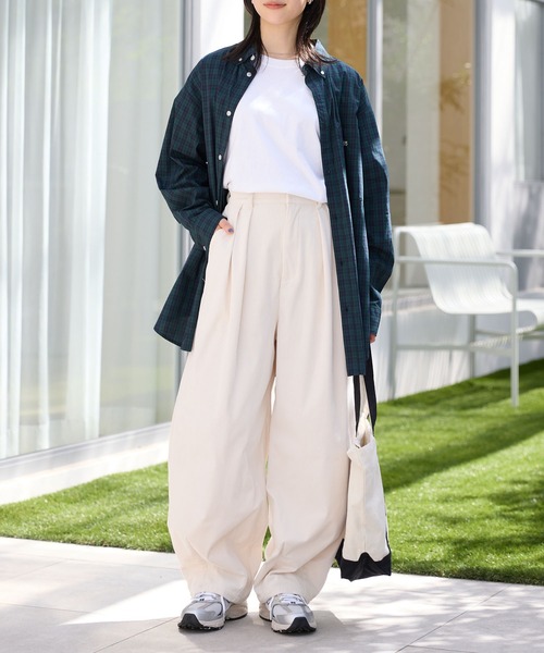 セール】コーデュロイ 2タック ストレッチ イージーワイドカープパンツ