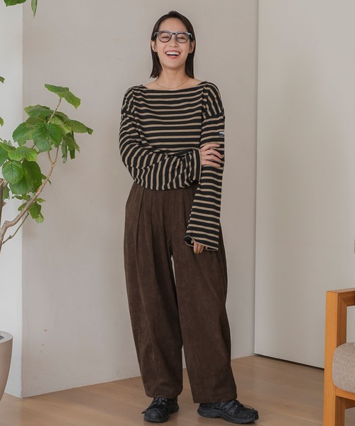 THE CRAFT CREW PRODUCTS(ザクラフトクループロダクツ)の「コーデュロイ 2タック ストレッチ イージーワイドカーブパンツ / ウォッシャブル・イージーケア・ストレッチ【THE CRAFT CREW PRODUCTS】(その他パンツ・レディース・ブラック/アイボリー/ブラウン/ベージュ/ネイビー・S/M)」の10枚目の写真