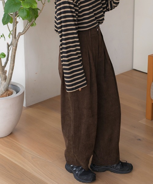 THE CRAFT CREW PRODUCTS(ザクラフトクループロダクツ)の「コーデュロイ 2タック ストレッチ イージーワイドカーブパンツ / ウォッシャブル・イージーケア・ストレッチ【THE CRAFT CREW PRODUCTS】(その他パンツ・レディース・ブラック/アイボリー/ブラウン/ベージュ/ネイビー・S/M)」の11枚目の写真
