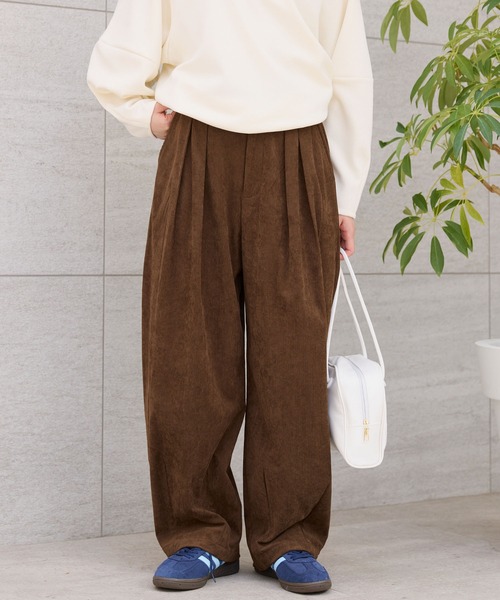THE CRAFT CREW PRODUCTS(ザクラフトクループロダクツ)の「コーデュロイ 2タック ストレッチ イージーワイドカーブパンツ / ウォッシャブル・イージーケア・ストレッチ【THE CRAFT CREW PRODUCTS】(その他パンツ・レディース・ブラック/アイボリー/ブラウン/ベージュ/ネイビー・S/M)」の16枚目の写真