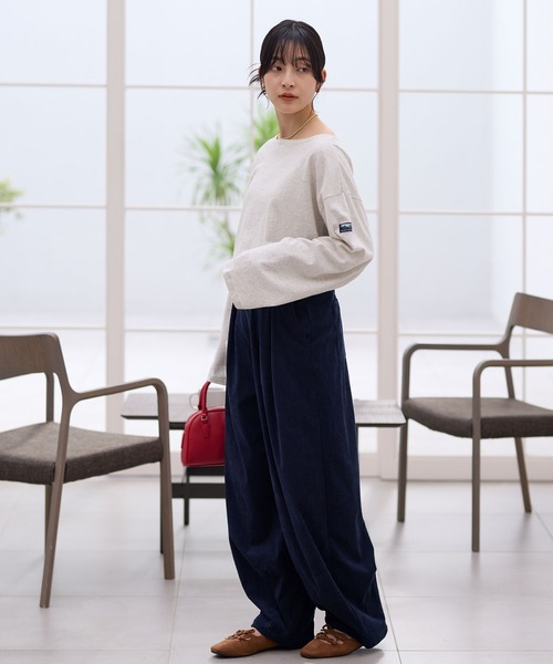 コーデュロイ 2タック ストレッチ イージーワイドカープパンツ【THE