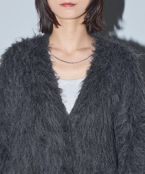 Anchor Smith（アンカー スミス）の「モヘアライクシャギーニットルーズVネックカーディガン（カーディガン/ボレロ・レディース・ブラウン/ライトグレー/ベージュ/ブラック・L/M）」の19枚目の写真