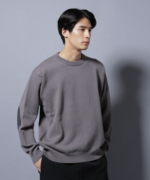 5W ゴワット ファイブダブル ロングネックニット エルボーパッチ グレー 1 5W ゴワット ファイブダブル ロングネックニット エルボーパッチ