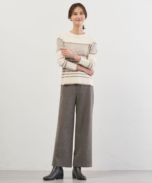 J.PRESS(ジェイプレス)の「チェルビック セミワイド パンツ(その他パンツ・レディース・ブラック系/ブラウン系/ライトグレー系/グレー系・11/13/7/9)」の14枚目の写真