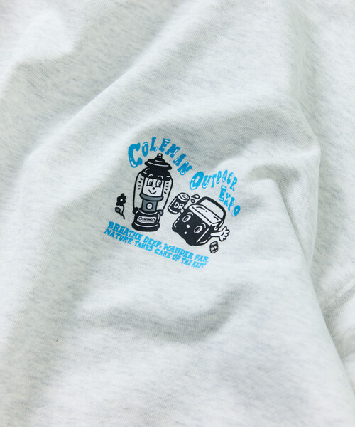 COLEMAN（コールマン）の「Coleman/コールマン Coleman×Chocomoo×FREAK'S STORE 別注 コールマン チョコムー outdoor expo ドローコード クルーネック スウェット（スウェット・メンズ・ライトグレー/チャコールグレー/ブルー・MEDIUM/LARGE）」の14枚目の写真