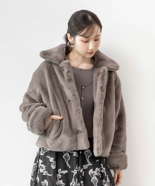 選べる丈感】ショート丈フェイクファーコート（ブルゾン）｜RANDA