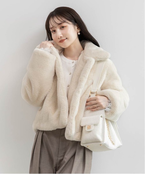 選べる丈感】ショート丈フェイクファーコート（ブルゾン）｜RANDA