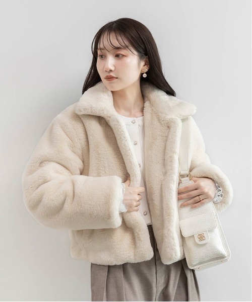 選べる丈感】ショート丈フェイクファーコート（ブルゾン）｜RANDA