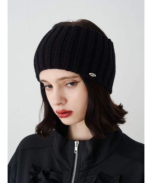 jouetie（ジュエティ）の「ワイドニットターバン（ヘアバンド・レディース・グレー/ブラック・FREE）」の2枚目の写真