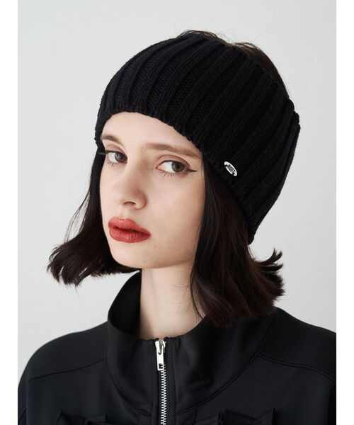 jouetie（ジュエティ）の「ワイドニットターバン（ヘアバンド・レディース・グレー/ブラック・FREE）」の3枚目の写真