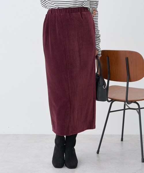 earth music&ecology(アースミュージックアンドエコロジー)の「コーデュロイナロースカート(スカート・レディース・ブラック/アイボリー/ボルドー・S/M)」の3枚目の写真