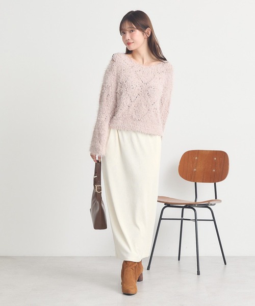 earth music&ecology(アースミュージックアンドエコロジー)の「コーデュロイナロースカート(スカート・レディース・ブラック/アイボリー/ボルドー・S/M)」の5枚目の写真