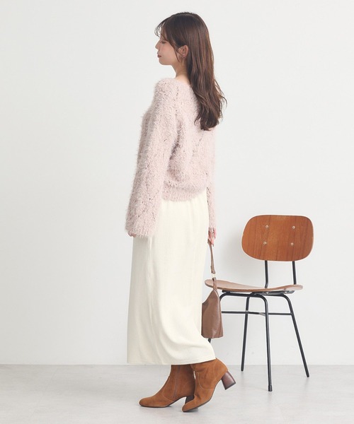 earth music&ecology(アースミュージックアンドエコロジー)の「コーデュロイナロースカート(スカート・レディース・ブラック/アイボリー/ボルドー・S/M)」の6枚目の写真