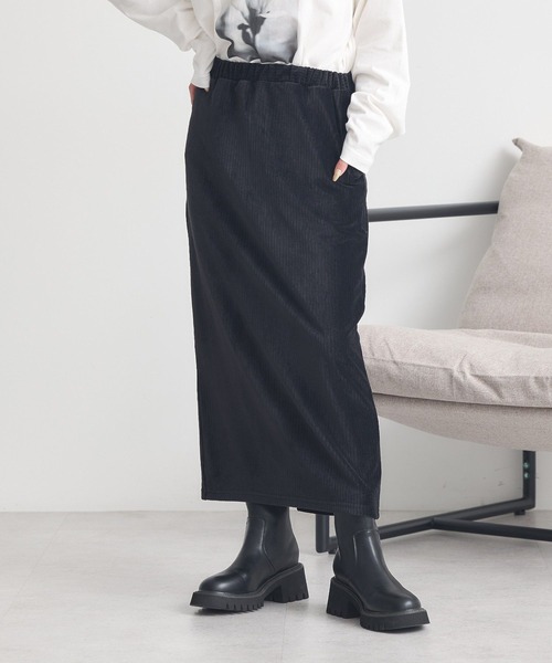 earth music&ecology(アースミュージックアンドエコロジー)の「コーデュロイナロースカート(スカート・レディース・ブラック/アイボリー/ボルドー・S/M)」の13枚目の写真