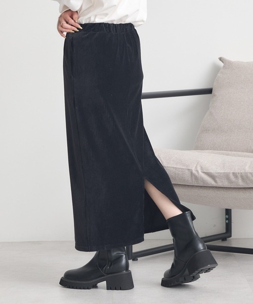earth music&ecology(アースミュージックアンドエコロジー)の「コーデュロイナロースカート(スカート・レディース・ブラック/アイボリー/ボルドー・S/M)」の14枚目の写真