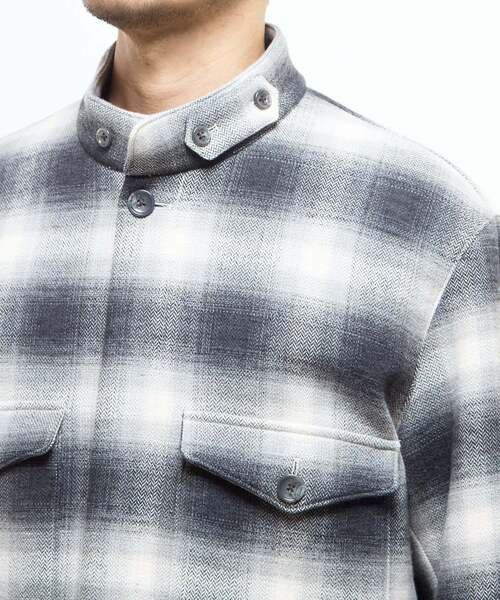 MEN'S MELROSE（メンズメルローズ）の「ウレタンボンディングクルーザージャケット | 防風（ブルゾン・メンズ・ネイビー/グレー・2/3/4）」の7枚目の写真