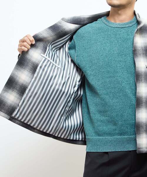 MEN'S MELROSE（メンズメルローズ）の「ウレタンボンディングクルーザージャケット | 防風（ブルゾン・メンズ・ネイビー/グレー・2/3/4）」の11枚目の写真