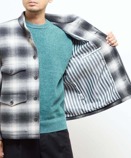 MEN'S MELROSE（メンズメルローズ）の「ウレタンボンディングクルーザージャケット | 防風（ブルゾン・メンズ・ネイビー/グレー・2/3/4）」の12枚目の写真