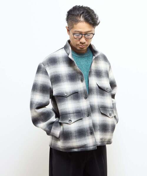 MEN'S MELROSE（メンズメルローズ）の「ウレタンボンディングクルーザージャケット | 防風（ブルゾン・メンズ・ネイビー/グレー・2/3/4）」の18枚目の写真