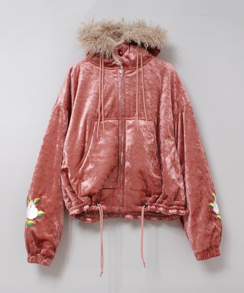 RNA(アールエヌエー)の「J2170 ベロアフードジャケット(ブルゾン・レディース・ピンク/オフホワイト/グレー・MEDIUM)」の21枚目の写真