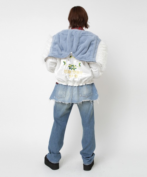 RNA(アールエヌエー)の「J2170 ベロアフードジャケット(ブルゾン・レディース・ピンク/オフホワイト/グレー・MEDIUM)」の7枚目の写真