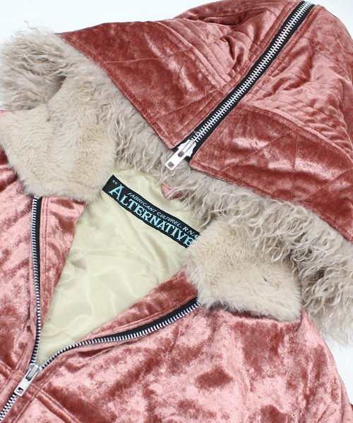 RNA(アールエヌエー)の「J2170 ベロアフードジャケット(ブルゾン・レディース・ピンク/オフホワイト/グレー・MEDIUM)」の16枚目の写真