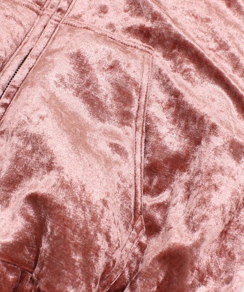 RNA(アールエヌエー)の「J2170 ベロアフードジャケット(ブルゾン・レディース・ピンク/オフホワイト/グレー・MEDIUM)」の14枚目の写真