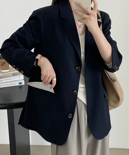 Girly Doll(ガーリードール)の「サイドスリットテーラードジャケット(その他アウター・レディース・ブラウン/ネイビー・L/M)」の19枚目の写真