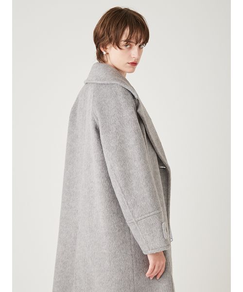 FURFUR（ファーファー）の「シャギーロングコート（チェスターコート・レディース・チェック/ライム/グレー・F）」の13枚目の写真