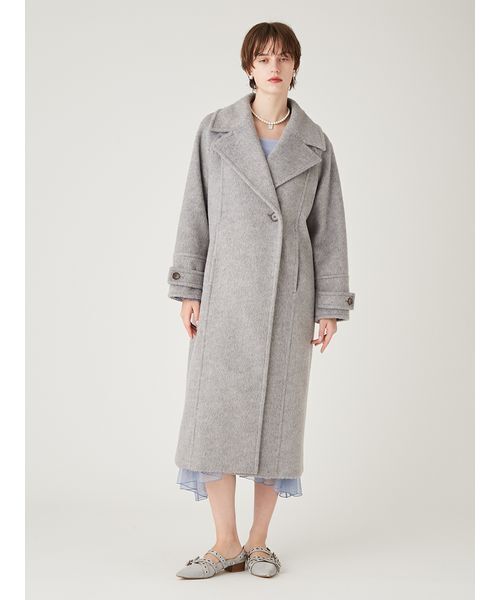 FURFUR（ファーファー）の「シャギーロングコート（チェスターコート・レディース・チェック/ライム/グレー・F）」の16枚目の写真