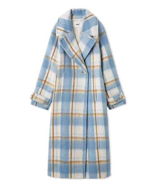 FURFUR（ファーファー）の「シャギーロングコート（チェスターコート・レディース・チェック/ライム/グレー・F）」の21枚目の写真