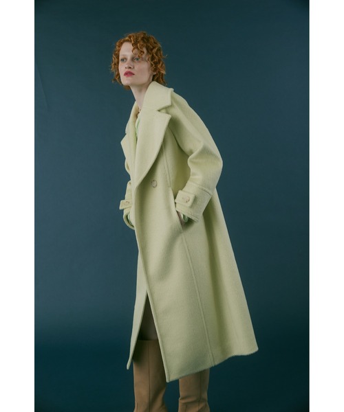 FURFUR（ファーファー）の「シャギーロングコート（チェスターコート・レディース・チェック/ライム/グレー・F）」の7枚目の写真