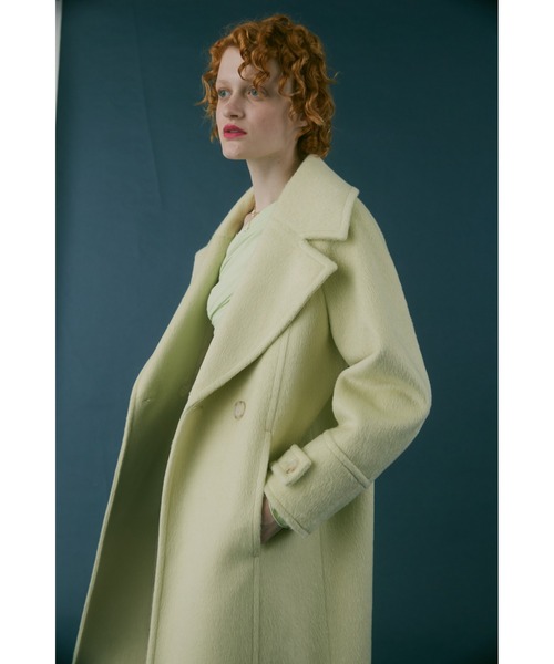 FURFUR（ファーファー）の「シャギーロングコート（チェスターコート・レディース・チェック/ライム/グレー・F）」の8枚目の写真