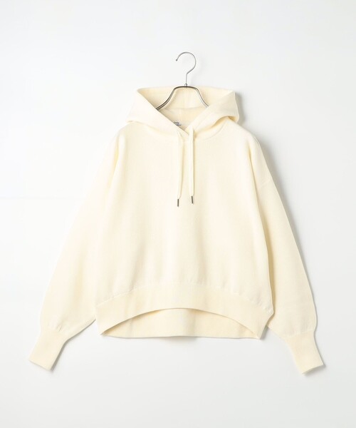 fredy couleur（フレディクルール）の「スウェットライクショートパーカー（ニット/セーター・レディース・オフホワイト/グレー/グレイッシュベージュ・38）」の2枚目の写真