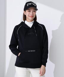 【PING APPAREL】全方向ストレッチRENUキルトダンボールジャージスウェットフーディ <GOLD> (LADIES)