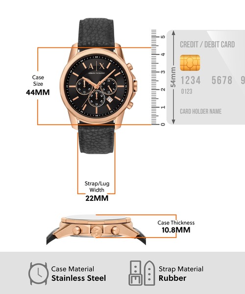 ARMANI EXCHANGE(アルマーニエクスチェンジ)の「アルマーニ・エクスチェンジ 腕時計 メンズ アナログ ラバー AX1769(アナログ腕時計・メンズ・ブラック・FREE)」の6枚目の写真