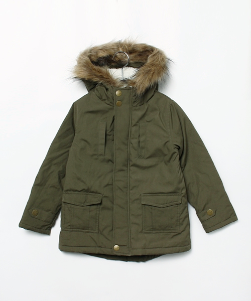 ikka(イッカ)の「フードボアモッズコート(モッズコート・キッズ・ベージュ/オリーブ・150cm/130cm/140cm/120cm)」の1枚目の写真