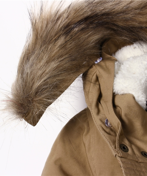 ikka(イッカ)の「フードボアモッズコート(モッズコート・キッズ・ベージュ/オリーブ・150cm/130cm/140cm/120cm)」の7枚目の写真