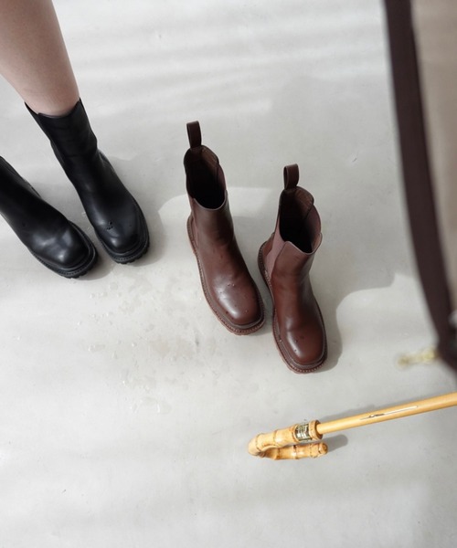 ZOZOTOWN限定 ／ 新作 レイン ミドル丈 サイドゴア ブーツ /51391 晴雨