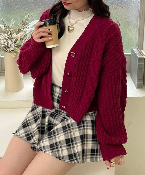 MAJESTIC LEGON(マジェスティックレゴン)の「ハートマシュマロモールカーディガン(ニット/セーター・レディース・ブルー系その他5/アイボリー/ラベンダー/ボルドー/ピンク・MEDIUM)」の5枚目の写真