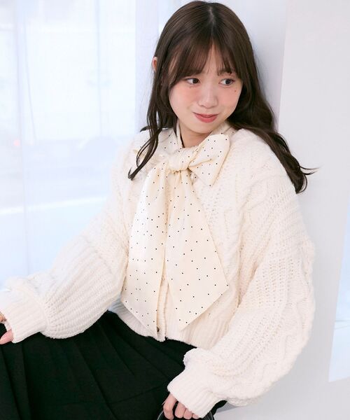 MAJESTIC LEGON(マジェスティックレゴン)の「ハートマシュマロモールカーディガン(ニット/セーター・レディース・ブルー系その他5/アイボリー/ラベンダー/ボルドー/ピンク・MEDIUM)」の8枚目の写真