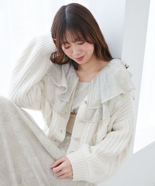 MAJESTIC LEGON(マジェスティックレゴン)の「ハートマシュマロモールカーディガン(ニット/セーター・レディース・ブルー系その他5/アイボリー/ラベンダー/ボルドー/ピンク・MEDIUM)」の11枚目の写真