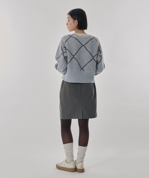 Perushu（ペルーシュ）の「ウールタッチストレートミニスカート（スカート・レディース・ライトグレー/ライトブラウン/チャコールグレー・SMALL/MEDIUM）」の18枚目の写真