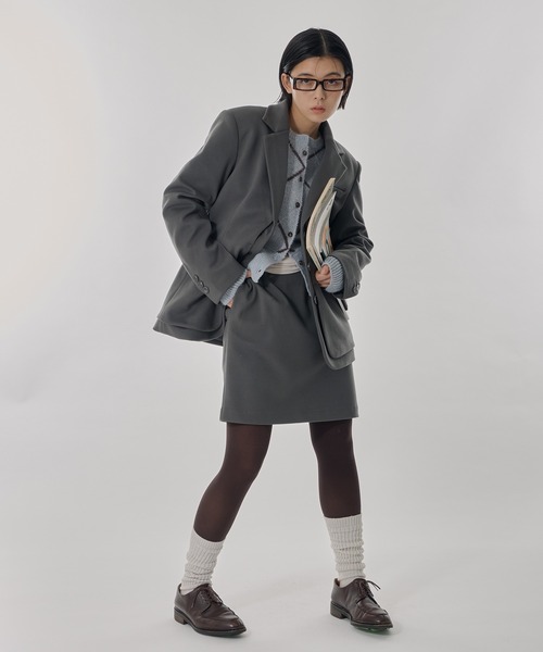 Perushu（ペルーシュ）の「ウールタッチストレートミニスカート（スカート・レディース・ライトグレー/ライトブラウン/チャコールグレー・SMALL/MEDIUM）」の21枚目の写真